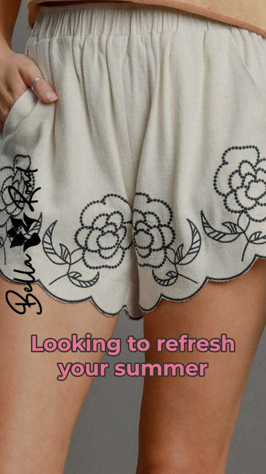 Effortlessly Chic: Style Umgee Floral Embroidered Shorts