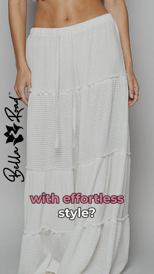 Style Your Day with Waffle-Knit Wide Leg Pants