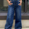 Bella Road High Rise Wide Leg Jeans - Dark Blue