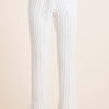 BiBi Cable-Knit High Waist Sweater Pants - Ivory