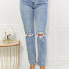 Kancan High Rise Distressed Slim Straight Jeans - Light