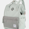 Himawari Contrast Waterproof Backpack Bag with External USB Port - Mint/Grey