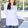 Basic Bae Round Neck Long Sleeve T-Shirt - White