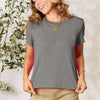 Basic Bae Round Neck Short Sleeve T-Shirt | Full Size - Charcoal