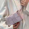 Vegan Leather Woven Crossbody Bag - Lilac