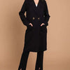 Culture Code Double Breast Lapel Collar Coat - Black