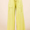 Mittoshop French Terry Cargo Wide Leg Pants - Yellow