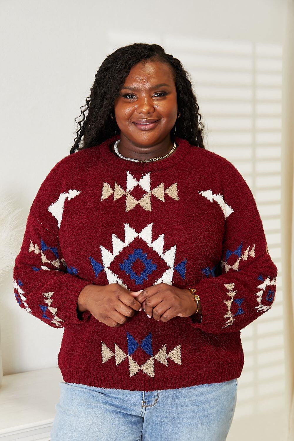 Plus size aztec sweater best sale