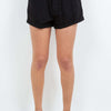 High Waist Paper Bag Shorts - Black
