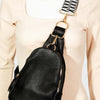 Fame Single Strap Faux Leather Sling Bag - Black