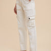 Annie Wear Straight Leg Jeans with Cargo Pockets - White