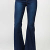 American Bazi Side Slit Flare Jeans - DK Blue