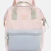 Himawari Water Resistant Canvas Backpack Bag with Side Pockets - Pink/Blue