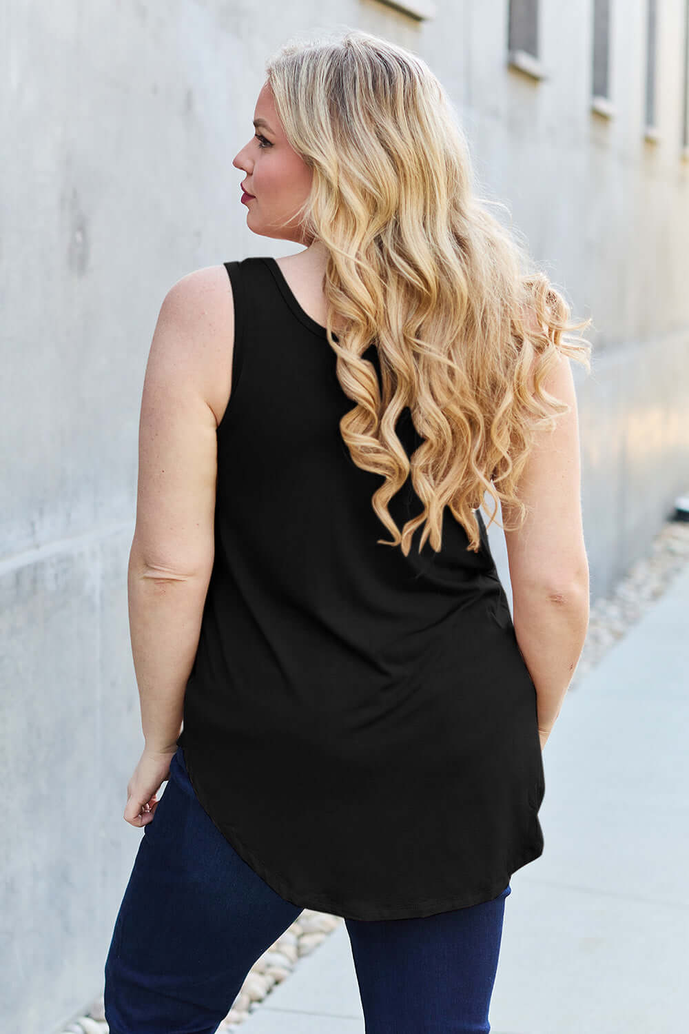 BASIC BAE Full Size Round Neck Tank at Bella Road