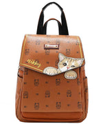 Nicole Lee USA Cat Eco-Leather Convertible Backpack Bag featuring playful cat design and eco-friendly materials.