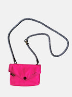 Himawari solid color pink envelope shape crossbody bag with removable strap for stylish versatility.