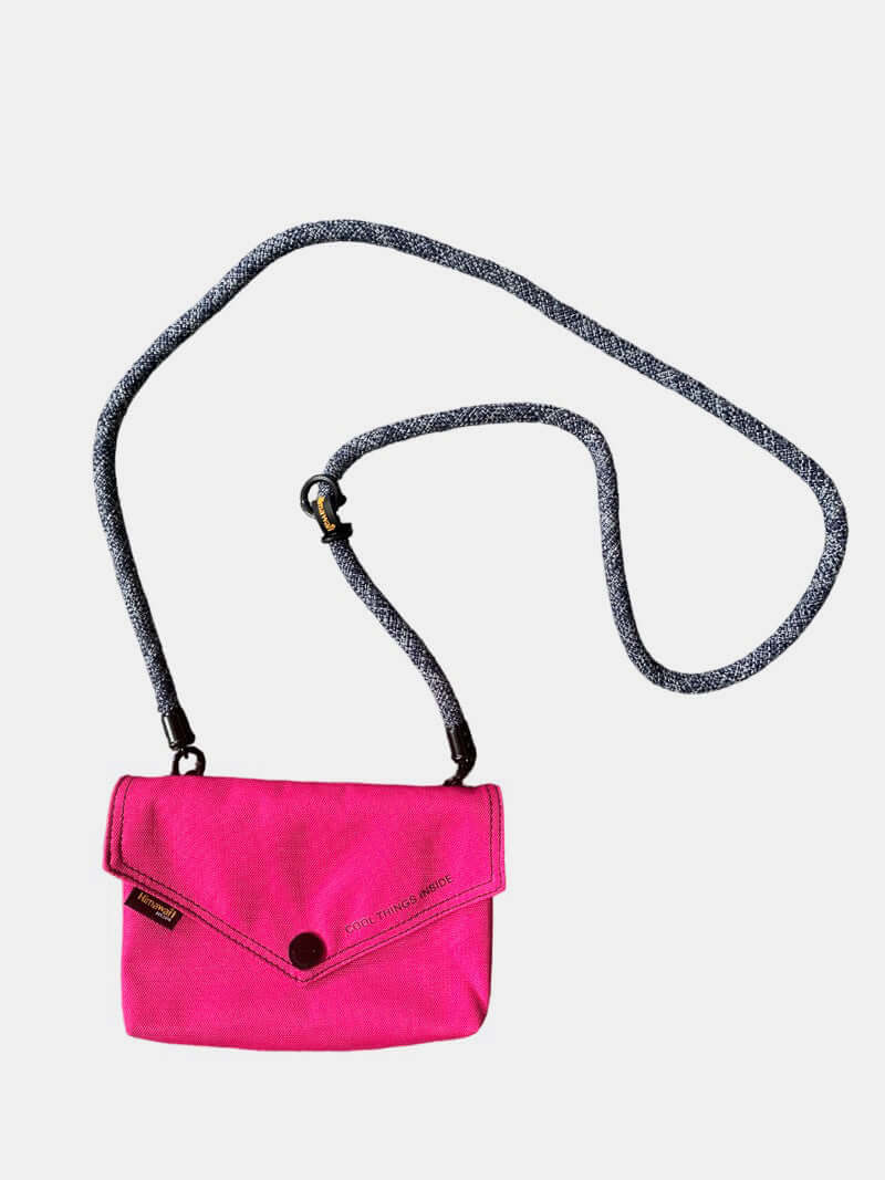 Himawari solid color pink envelope shape crossbody bag with removable strap for stylish versatility.