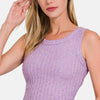 Ribbed Cropped Tank - Lavender