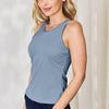 Round Neck Racerback Tank | Full Size - Misty Blue