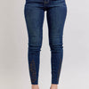 Judy Blue Full Size Embroidered High Rise Skinny Jeans Plus Size - Dark