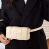 Vegan Leather Woven Crossbody Bag - Ivory