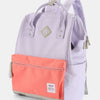 Himawari Contrast Waterproof Backpack Bag with External USB Port - Lavender/Coral