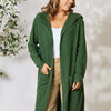 Basic Bae Hooded Sweater Cardigan - Dark Green