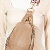 Fame Single Strap Faux Leather Sling Bag - Khaki