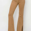 RISEN Bailey High Waist Side Slit Flare Jeans - Brown