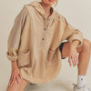 Aemi+Co Slit Half Snap Oversize Hoodie - OAT