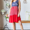 US Flag Theme Contrast Tank Dress | Full Size - Red Multi