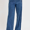 RISEN Full Size Elastic Waist Wide Leg Jeans Plus Size - Medium