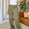 RFM Full Size High Rise Garment Dye Wide Leg Jeans - Sage