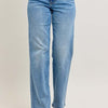 Judy Blue Full Size Tummy Control Vintage Wash Straight Jeans Plus Size - Medium