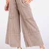 Mittoshop Mineral Wash Seam French Terry Wide Leg Pants - Mocha