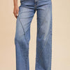 Annie Wear Decorative Seams Wide Leg Jeans - Medium