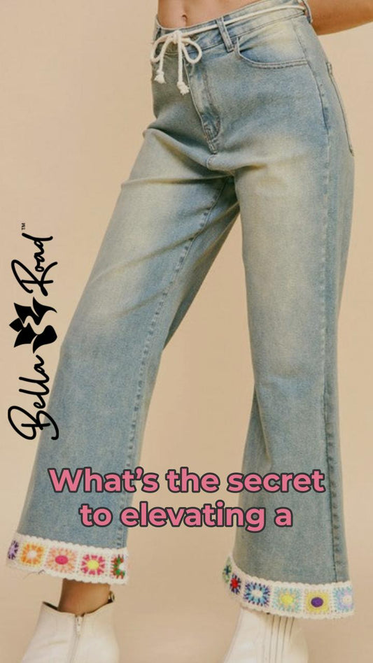 Flare Up Your Style with Crochet Trim Jeans