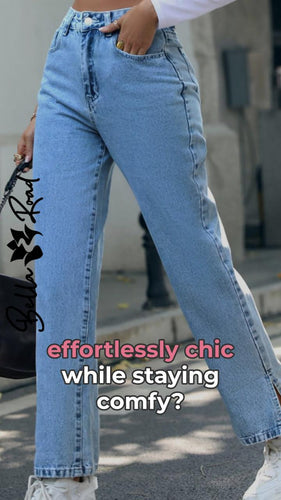 Slay All Day in Side Slit High Waist Jeans