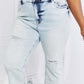 Camille Acid Wash Crop Straight Jeans by Risen Jeans - trendy distressed cropped jeans with flattering fit for every body.