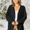 Ribbed Cocoon Cardigan - Black