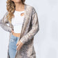 TASHA APPAREL Animal Print Flannel Open Front Longline Cardigan at Bella Road