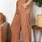 DOUBLE TAKE Drawstring Smocked Waist Wide Leg Pants at Bella Road