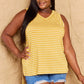 DOUBLJU Talk To Me Full Size Striped Sleeveless V-Neck Top at Bella Road