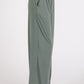 Mittoshop wide leg pants with stretch banded waist and pockets in green, side view showcasing stylish and comfortable fit.