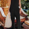 Sleeveless Straight Jumpsuit | Full Size - Black