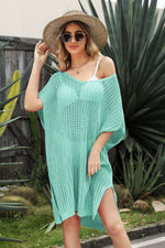 BELLA ROAD Openwork Side Slit Cover-Up Dress at Bella Road