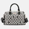 Contrast Polka Dot Handbag - Black