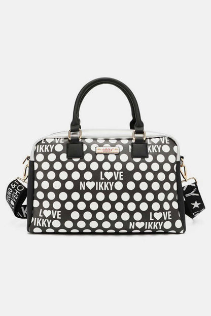 NICOLE LEE USA Contrast Polka Dot Handbag at Bella Road