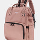 Himawari waterproof anti-theft nylon backpack in blush pink, featuring large size and multiple compartments for travel and daily use.