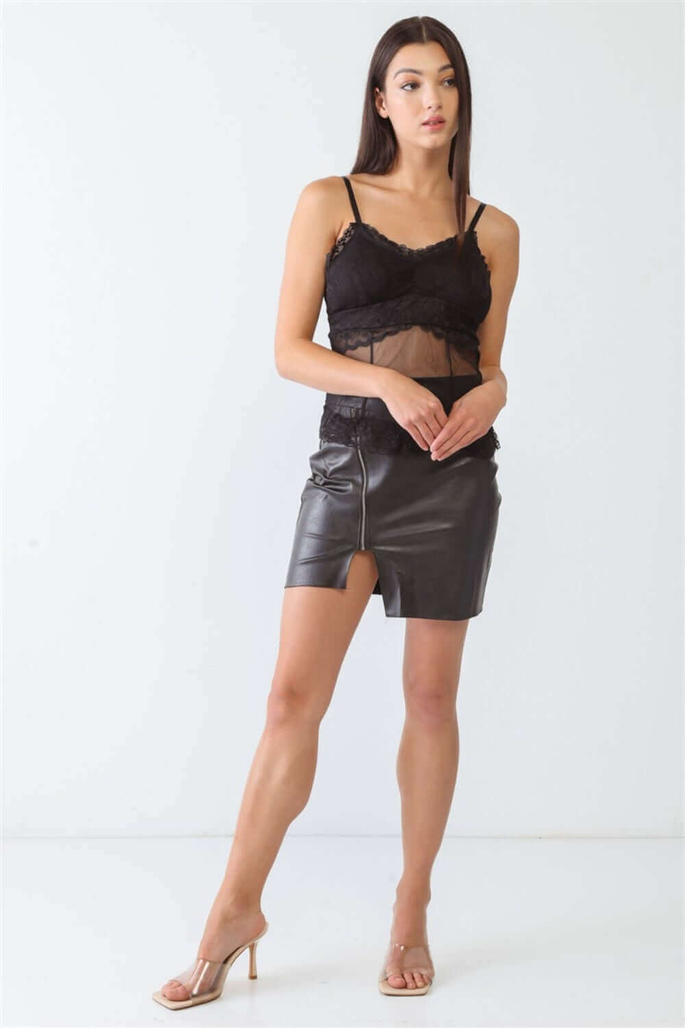 TASHA APPAREL Sheer Mesh Lace Push-Up Bustier at Bella Road